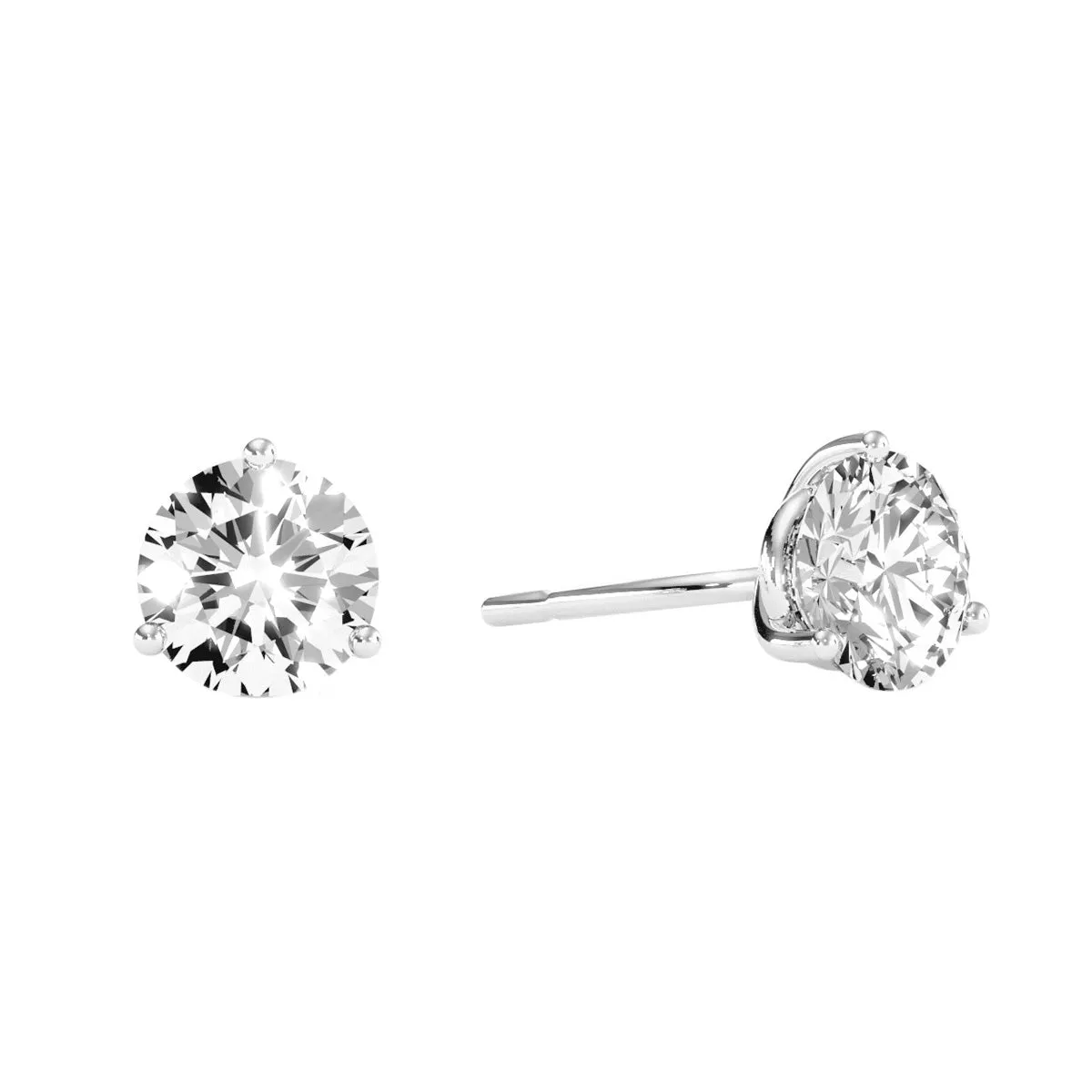 1 1/4 Carat Lab Grown Diamond Martini Stud Earrings In 14K White Gold