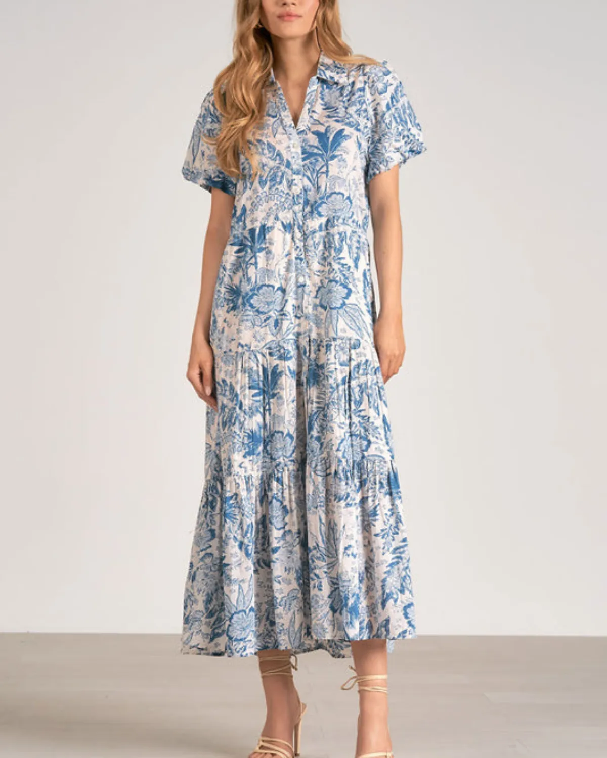 2024 Elan Floral Midi Shirt Dress - Vp5862