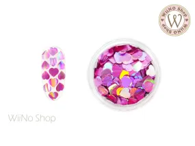 4mm Magenta Pink Holographic Heart Glitter