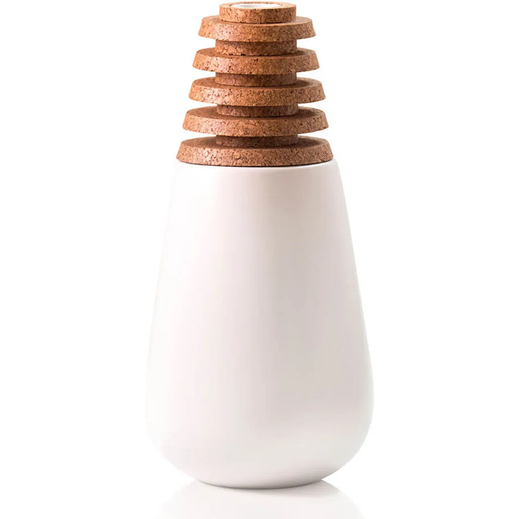 Aesthetic Content Halo Ceramic & Cork Vase | White