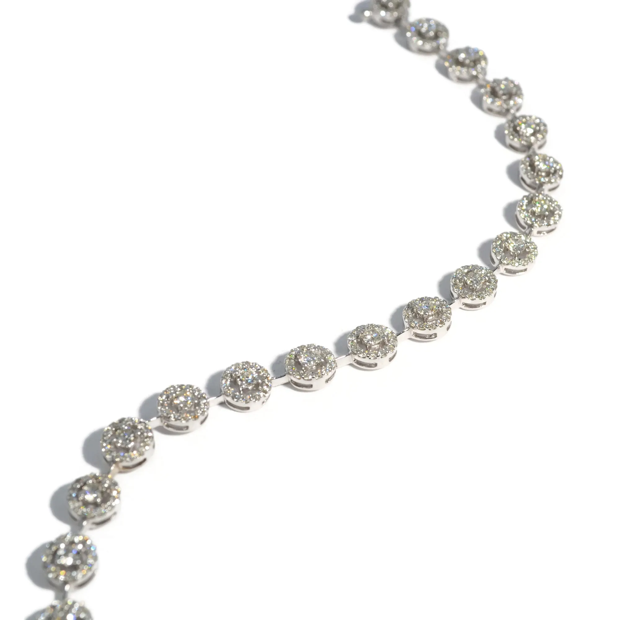 AFJ Diamond Collection - Diamond Circle Link Bracelet, White Gold