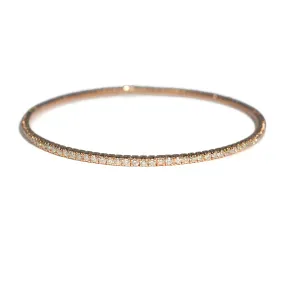 AFJ Diamond Collection - Thin Diamond Bangle Bracelet with Rose Gold