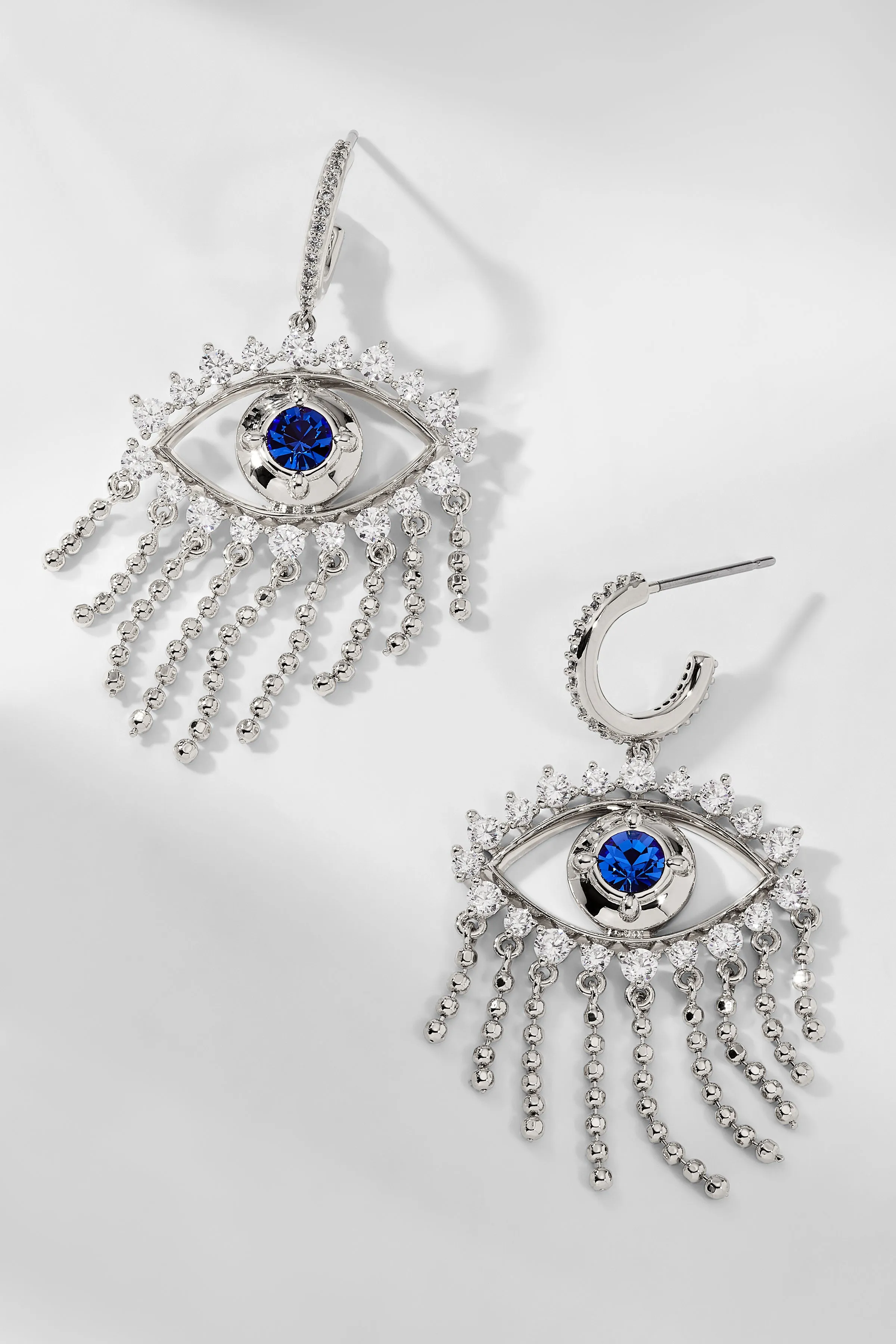 AJOA EVIL EYE FRINGE C HOOP EARRINGS