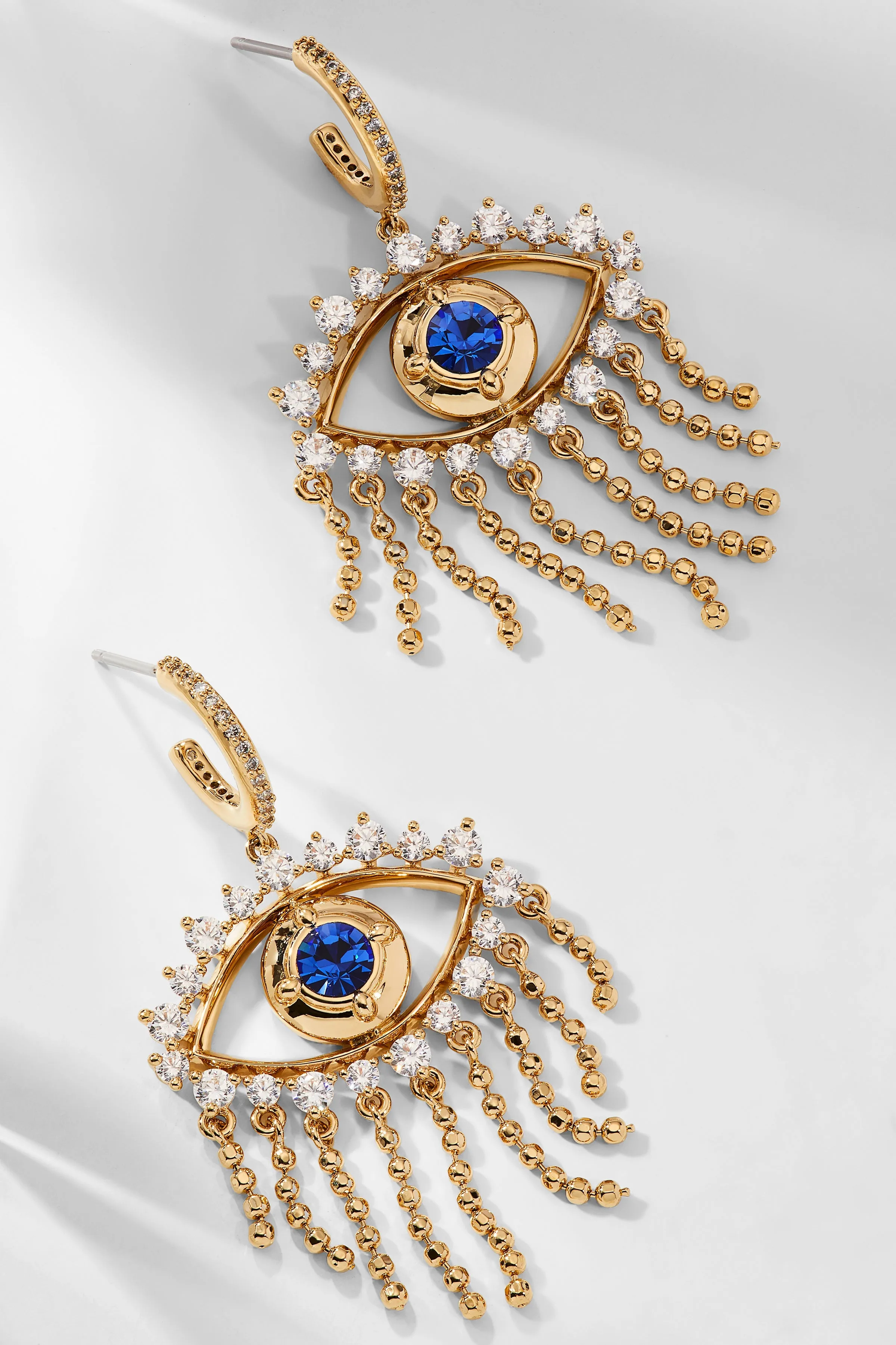 AJOA EVIL EYE FRINGE C HOOP EARRINGS