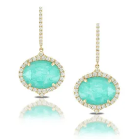 Amazonite & Diamond Earrings