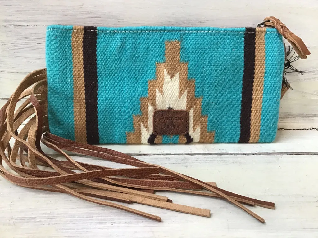 American Darling Blanket Tooled Wristlet Purse