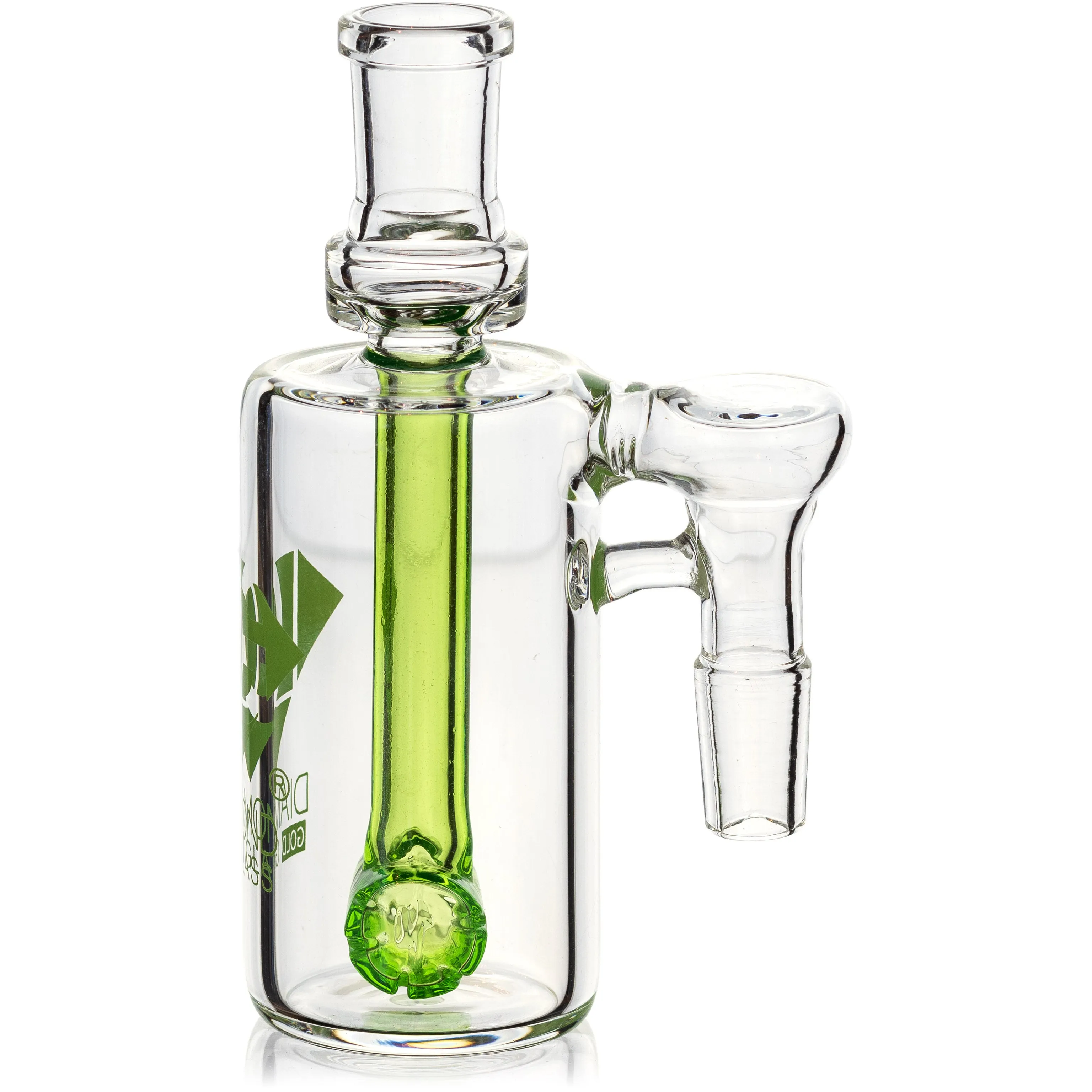 Ash Catcher w/ 14mm Joint, 90 Angle Hammerhead Perc, by Diamond Glass