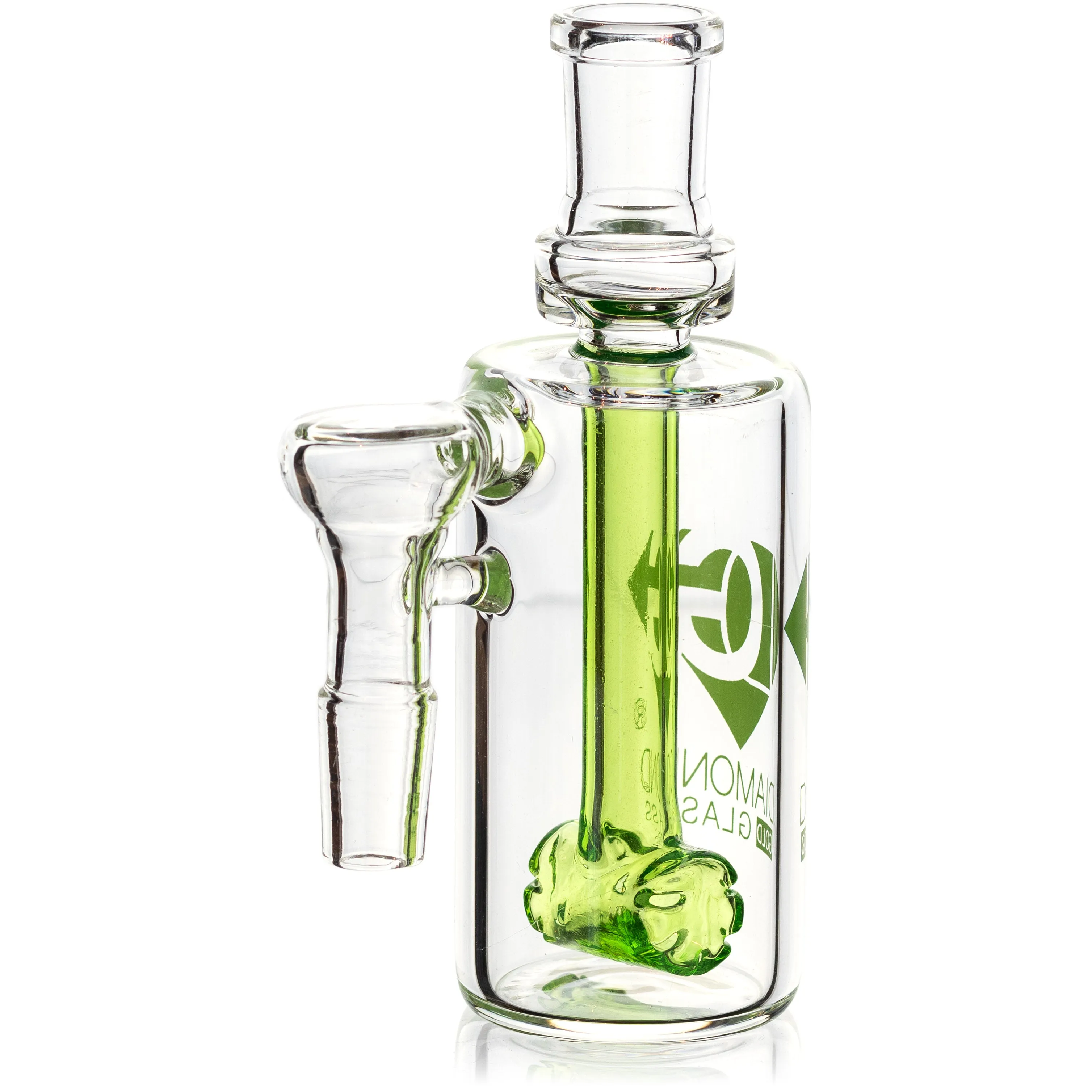 Ash Catcher w/ 14mm Joint, 90 Angle Hammerhead Perc, by Diamond Glass