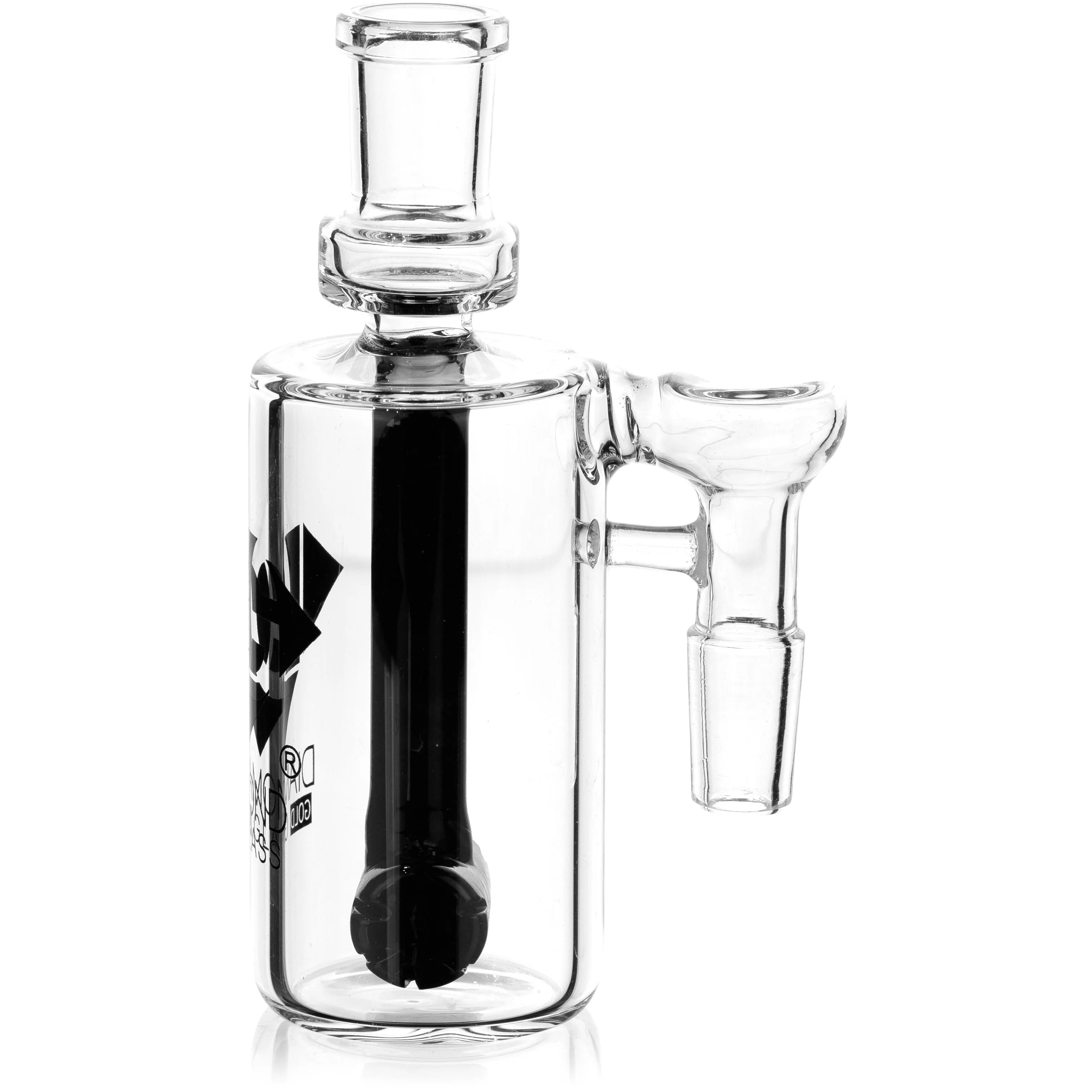 Ash Catcher w/ 14mm Joint, 90 Angle Hammerhead Perc, by Diamond Glass