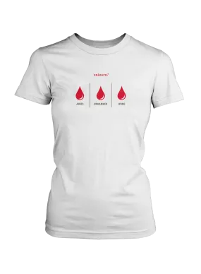 Blood - Women's Fitted White T-Shirt