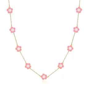 Bubblegum Pink Daisy Necklace