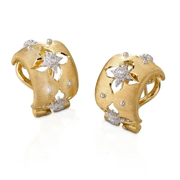 Buccellati - Macri Giglio - Hoop Earrings with Diamonds, 18k Yellow Gold