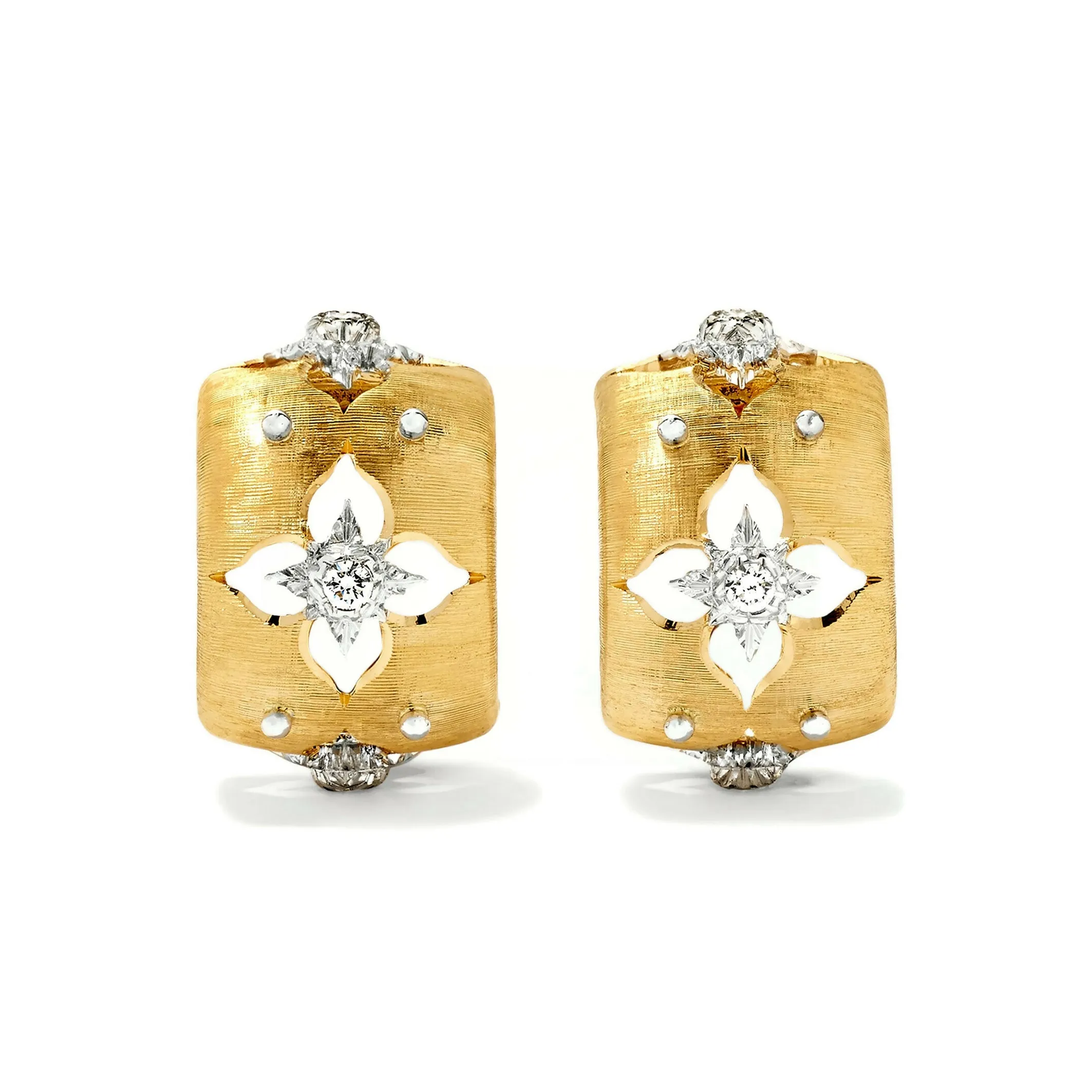 Buccellati - Macri Giglio - Hoop Earrings with Diamonds, 18k Yellow Gold