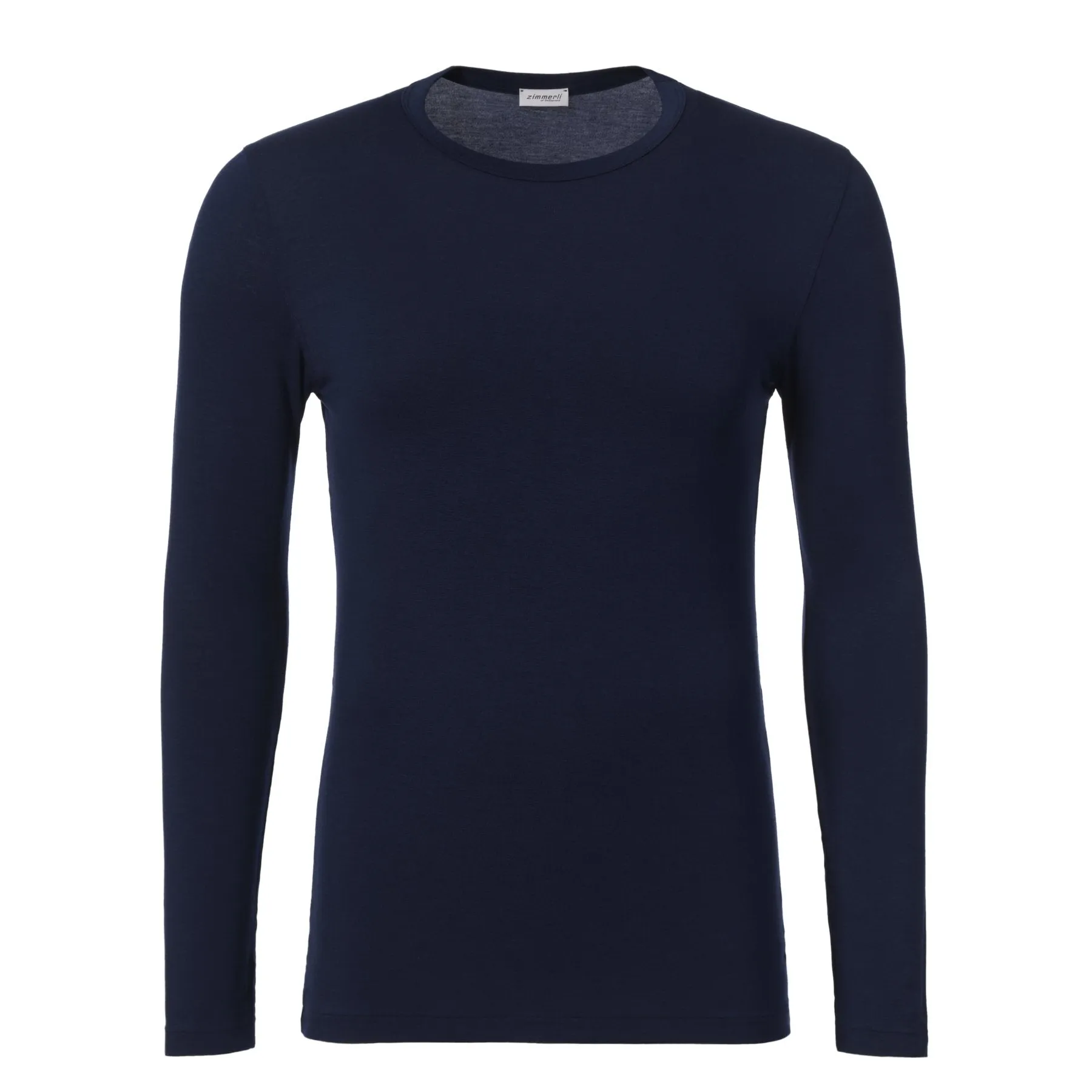 Crew-Neck Long Sleeve T-Shirt in Navy Blue