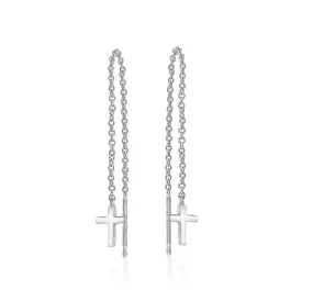 Cross Chain Earrings