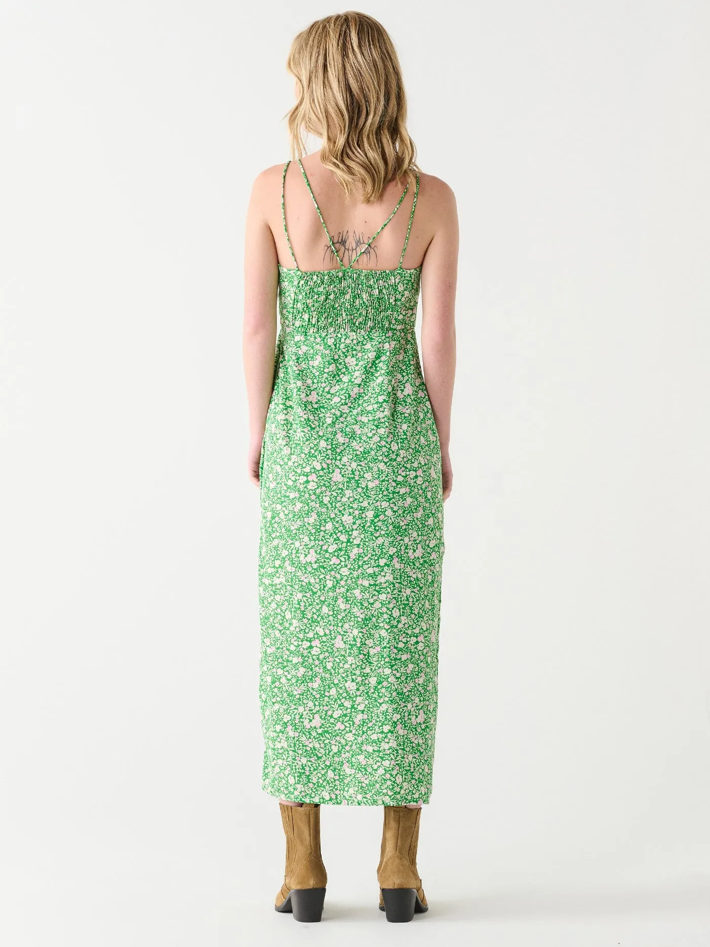 DEX Floral Ruched Maxi Dress