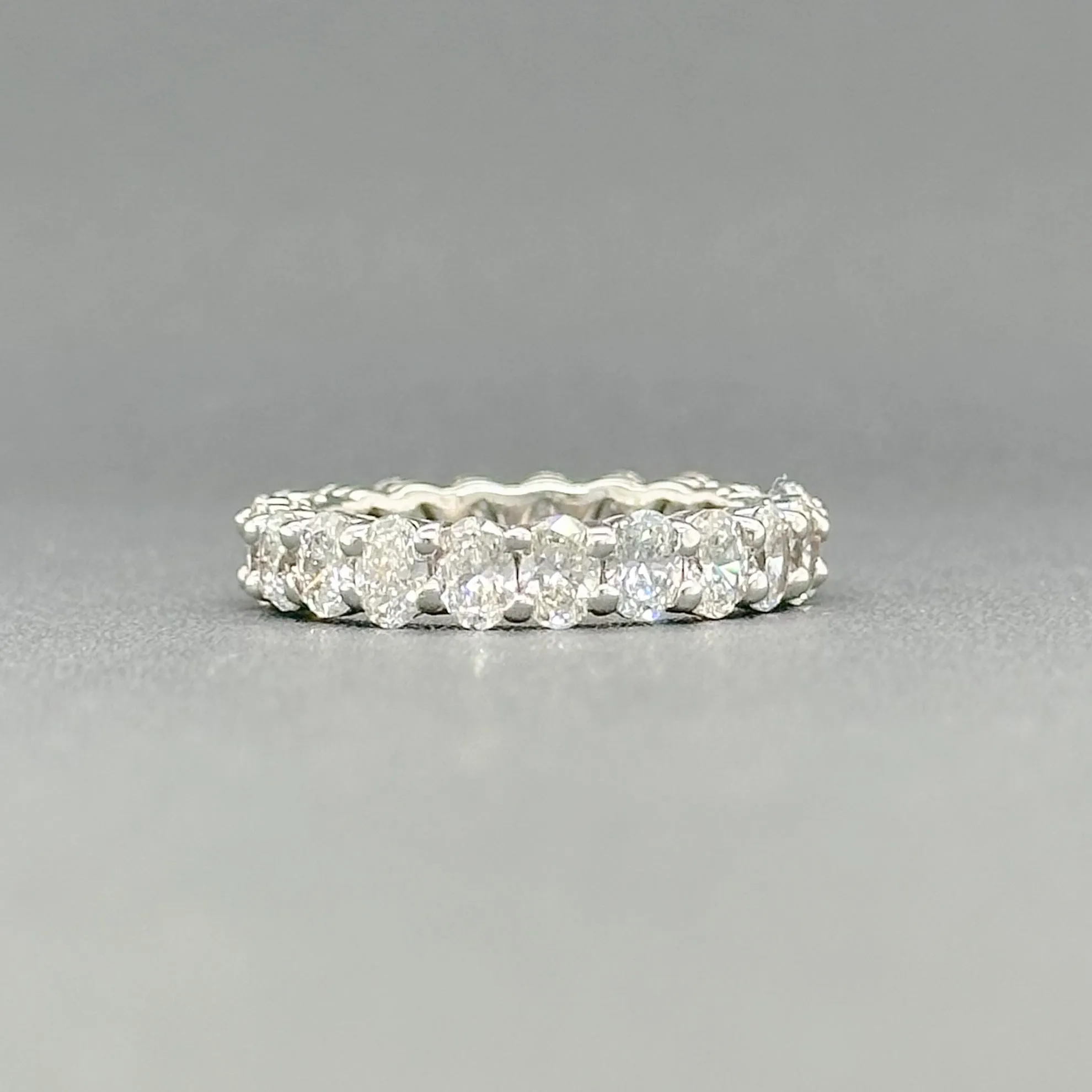 Estate 14K W Gold 3.02ctw H-I/SI1-2 Lab-Created Diamond Eternity Wedding Ring