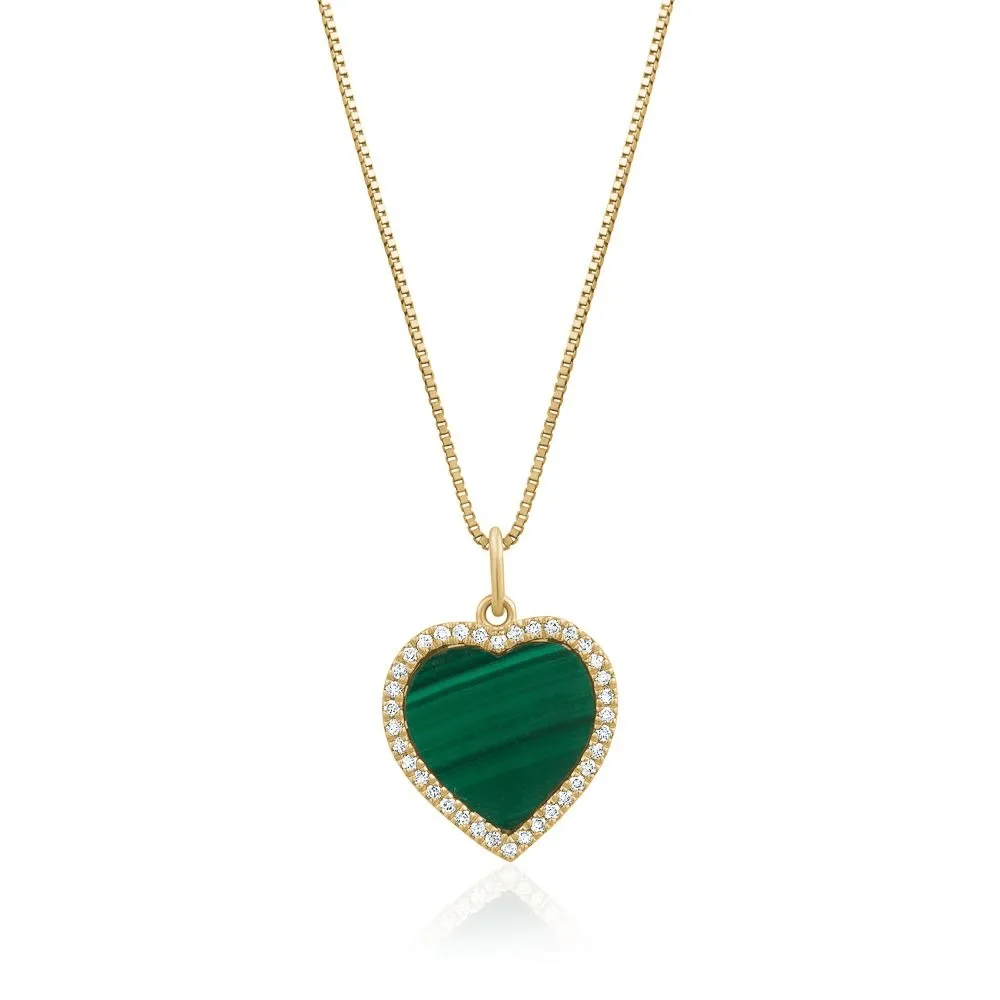 Green Heart Malachite Necklace