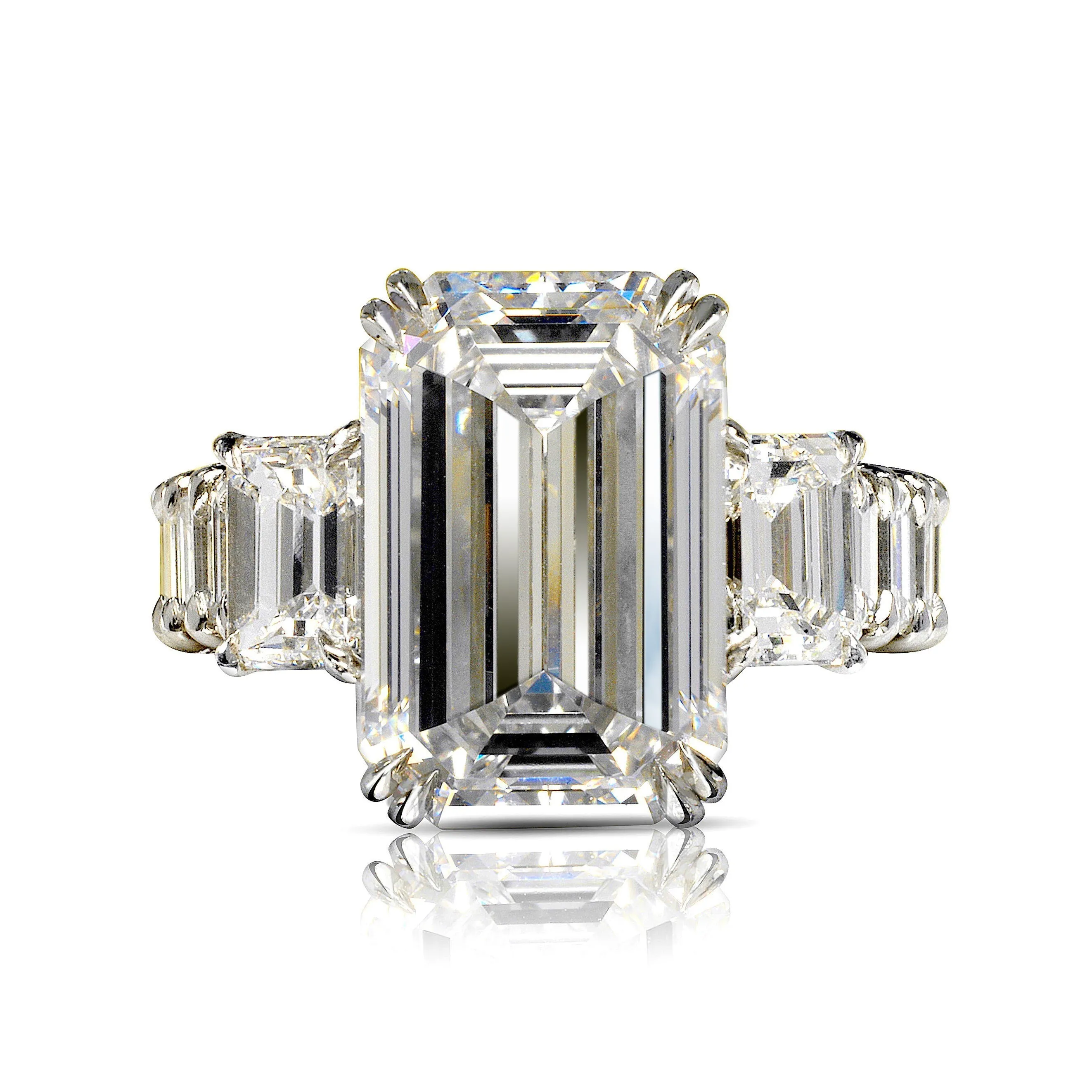 HERA 14 CARAT EMERALD CUT E COLOR VVS2 CLARITY DIAMOND ENGAGEMENT RING PLATINUM GIA CERTIFIED 8 CT E VVS2 BY MIKE NEKTA