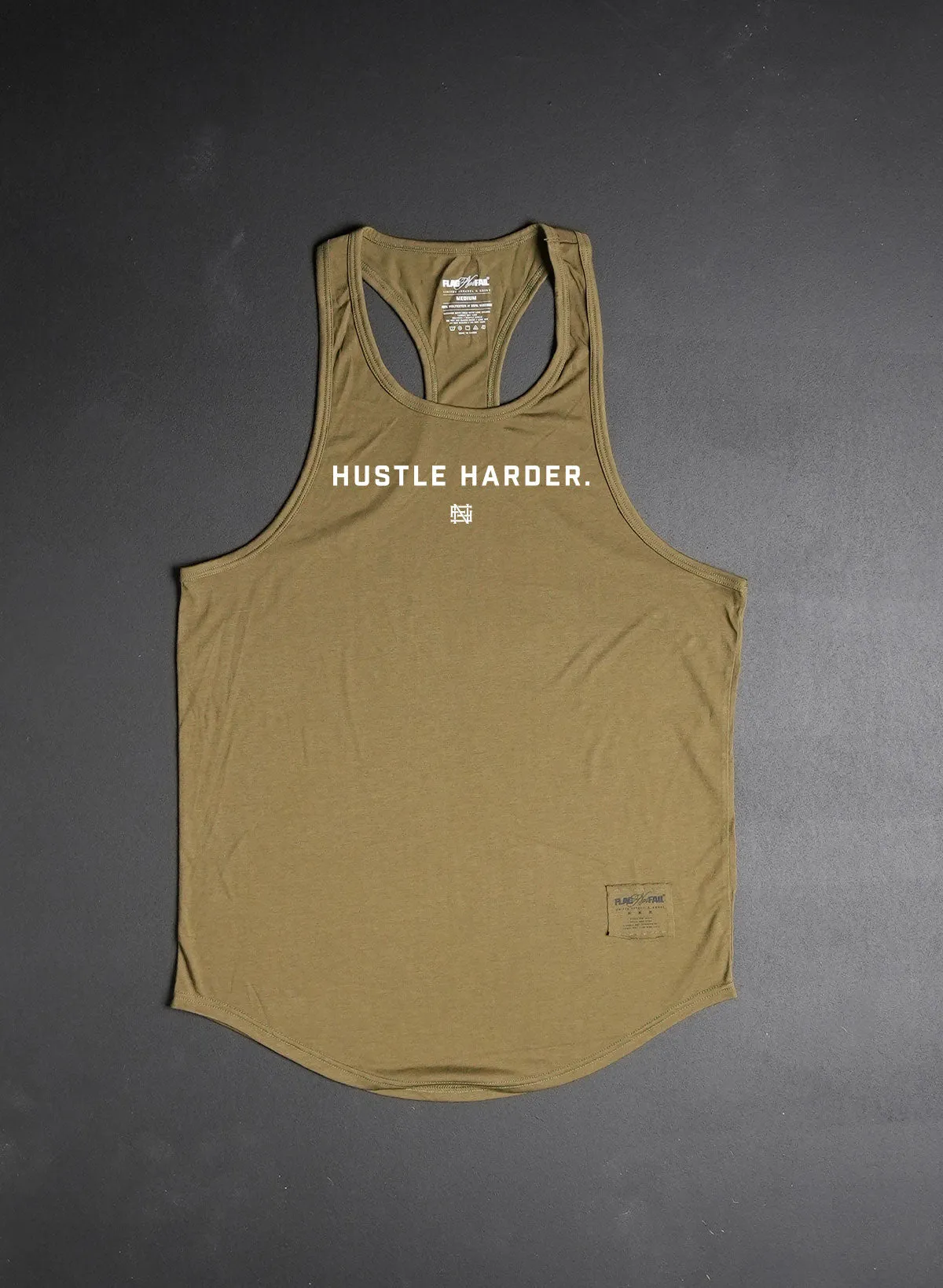 HUSTLE HARDER STRINGER - OLIVE