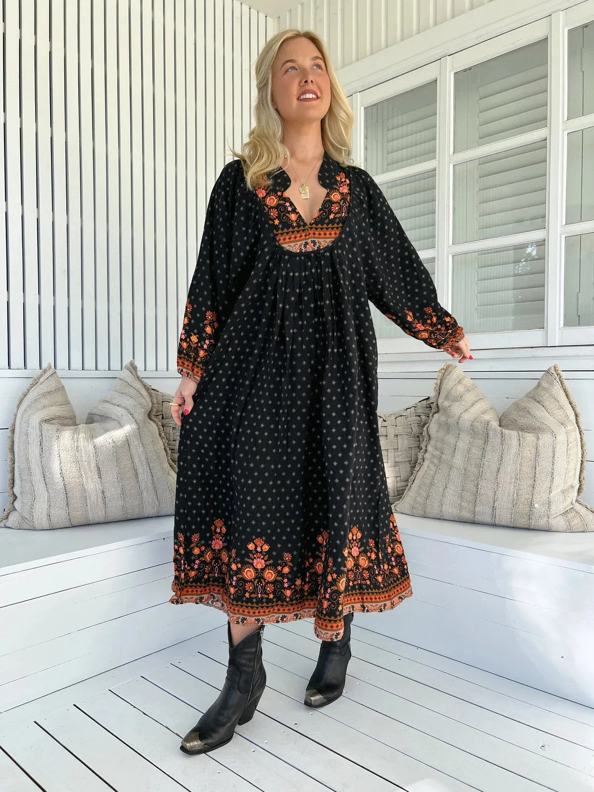 Jaase Boheme Long Sleeve Midi Dress - Emmery Collection