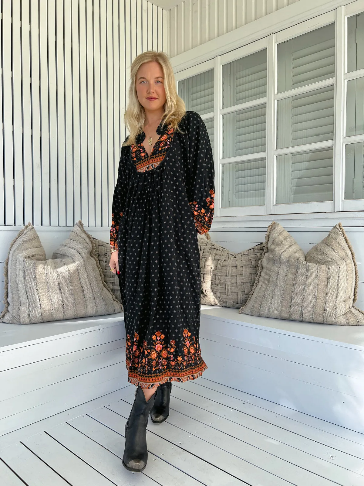 Jaase Boheme Long Sleeve Midi Dress - Emmery Collection