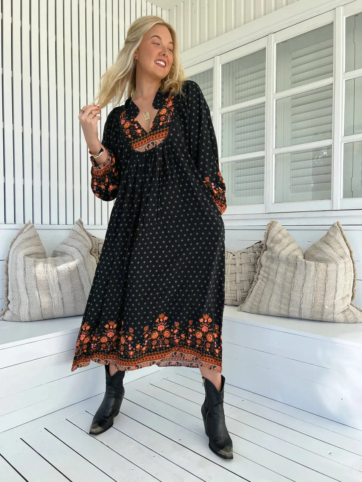 Jaase Boheme Long Sleeve Midi Dress - Emmery Collection