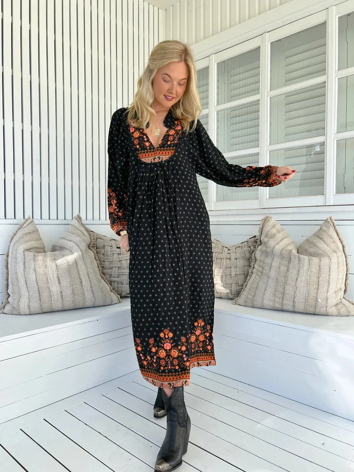 Jaase Boheme Long Sleeve Midi Dress - Emmery Collection