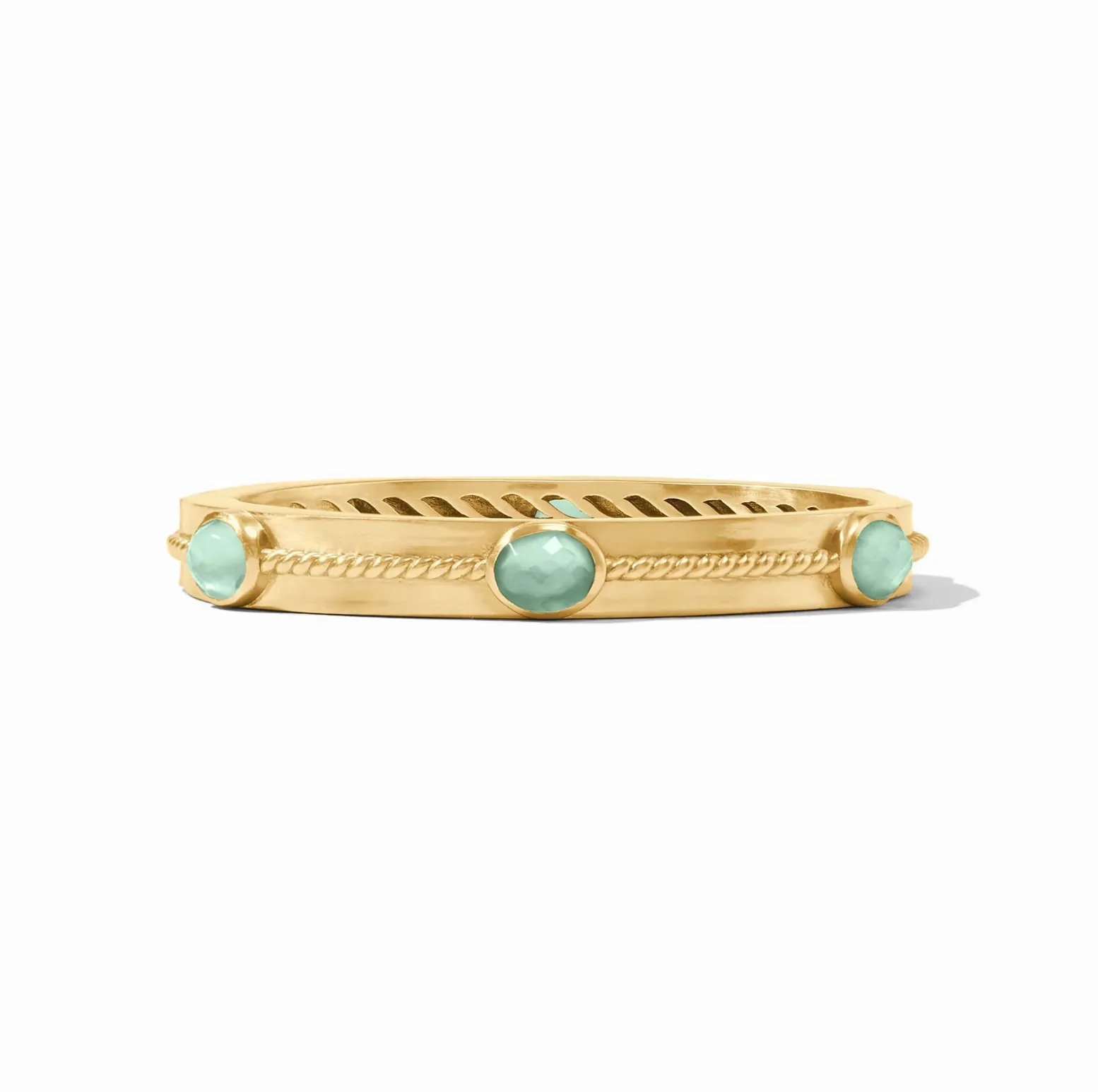 Julie Vos Nassau Stone Hinge Bangle, Aquamarine Blue