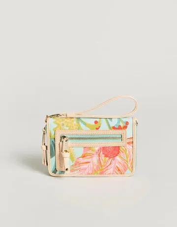 Multi Phone Wallet - Queenie Tropical Floral Sea Foam