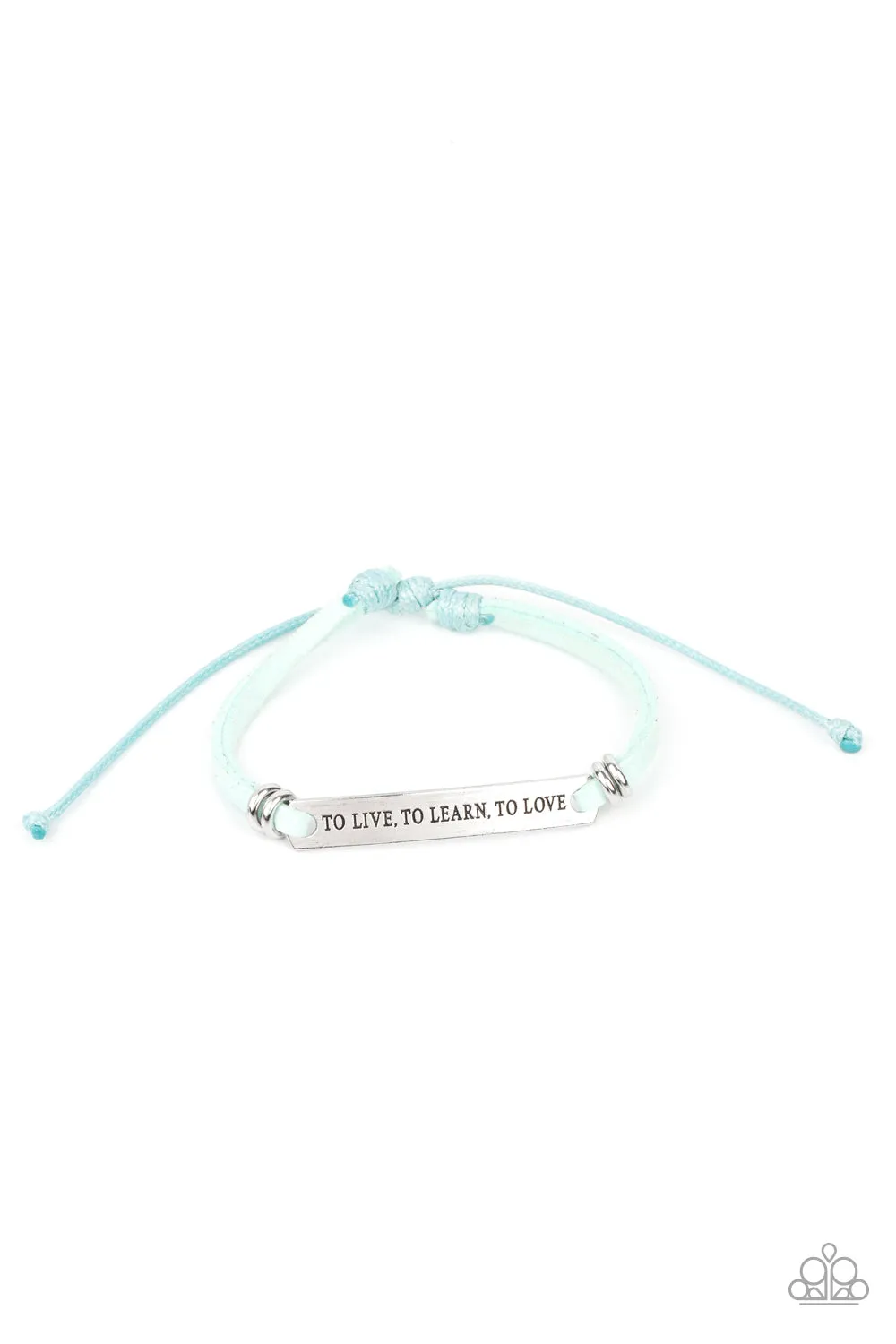 Paparazzi Accessories - To Live, To Learn, To Love #B570 Drawer 3/2 - Blue Bracelet