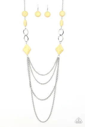 Paparazzi Desert Dawn - Yellow Necklace