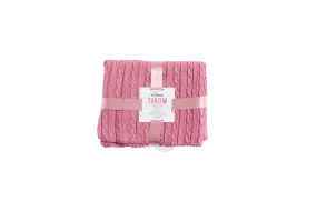 Pink - Cable Knit Blanket