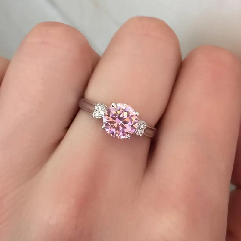 Pink Three Stone Ring