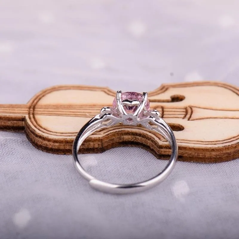 Pink Three Stone Ring