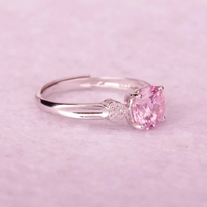 Pink Three Stone Ring