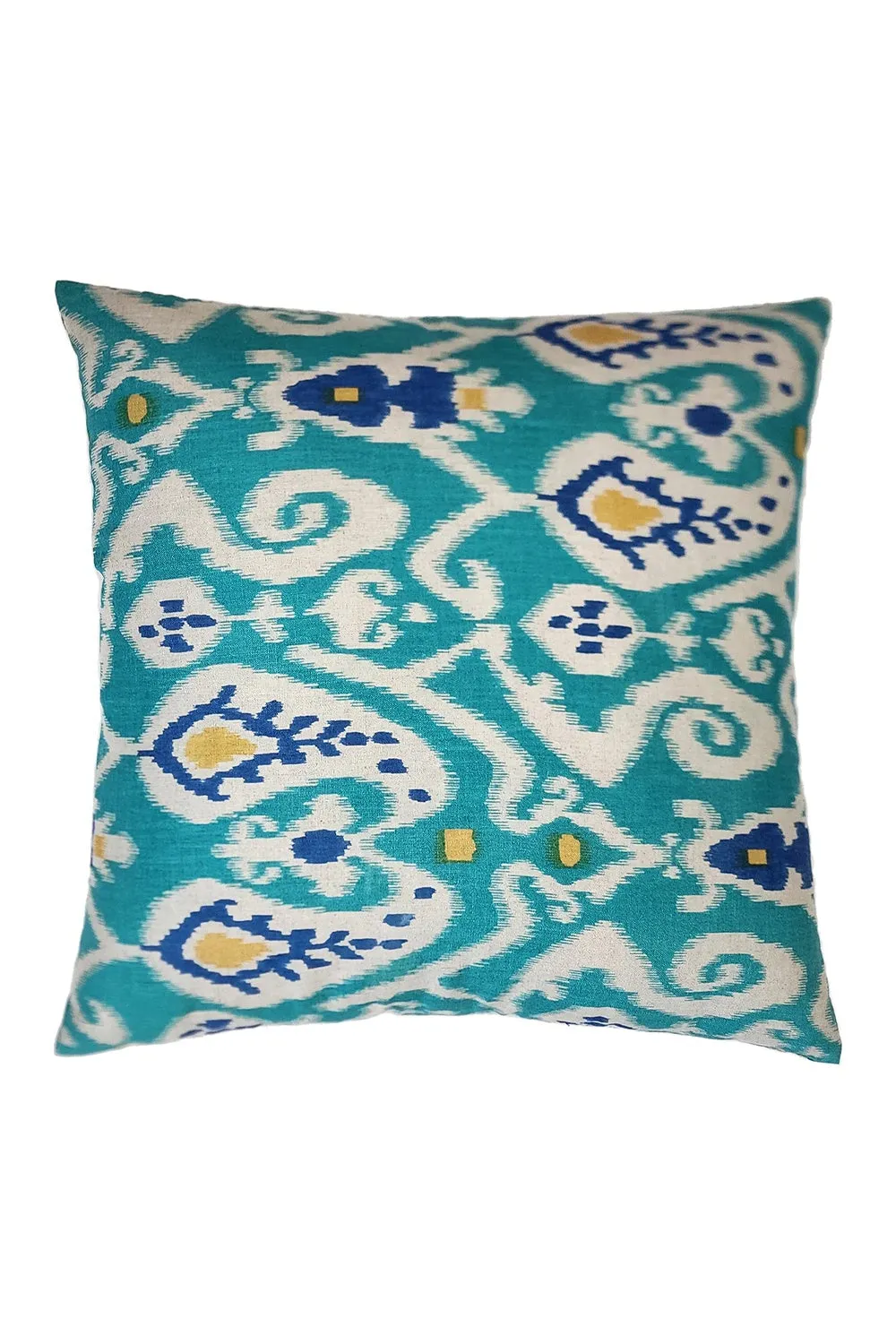 RUBY STAR TRADERS IKAT CUSHION AQUA