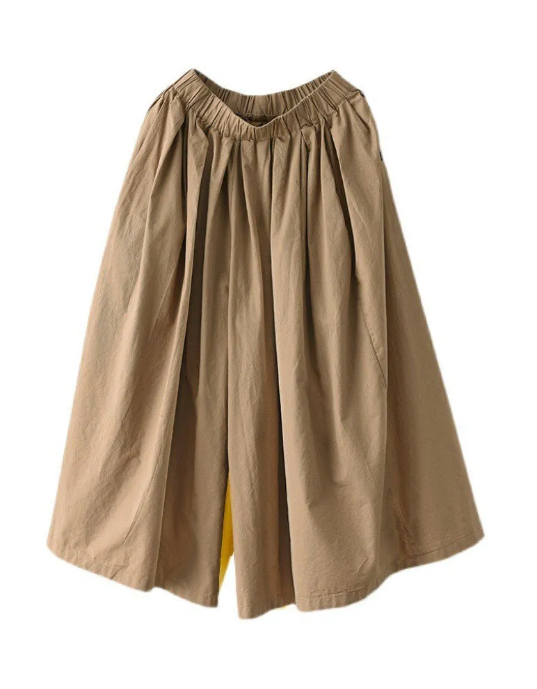 Spring Elastic Waist Loose Wide Leg Pants