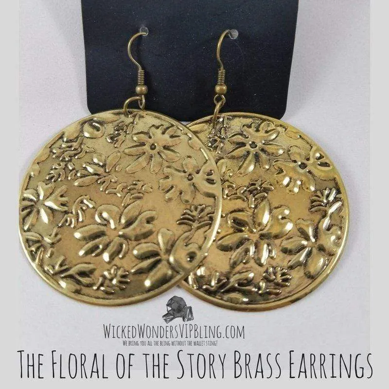 The Floral of the Story Brass Earrings