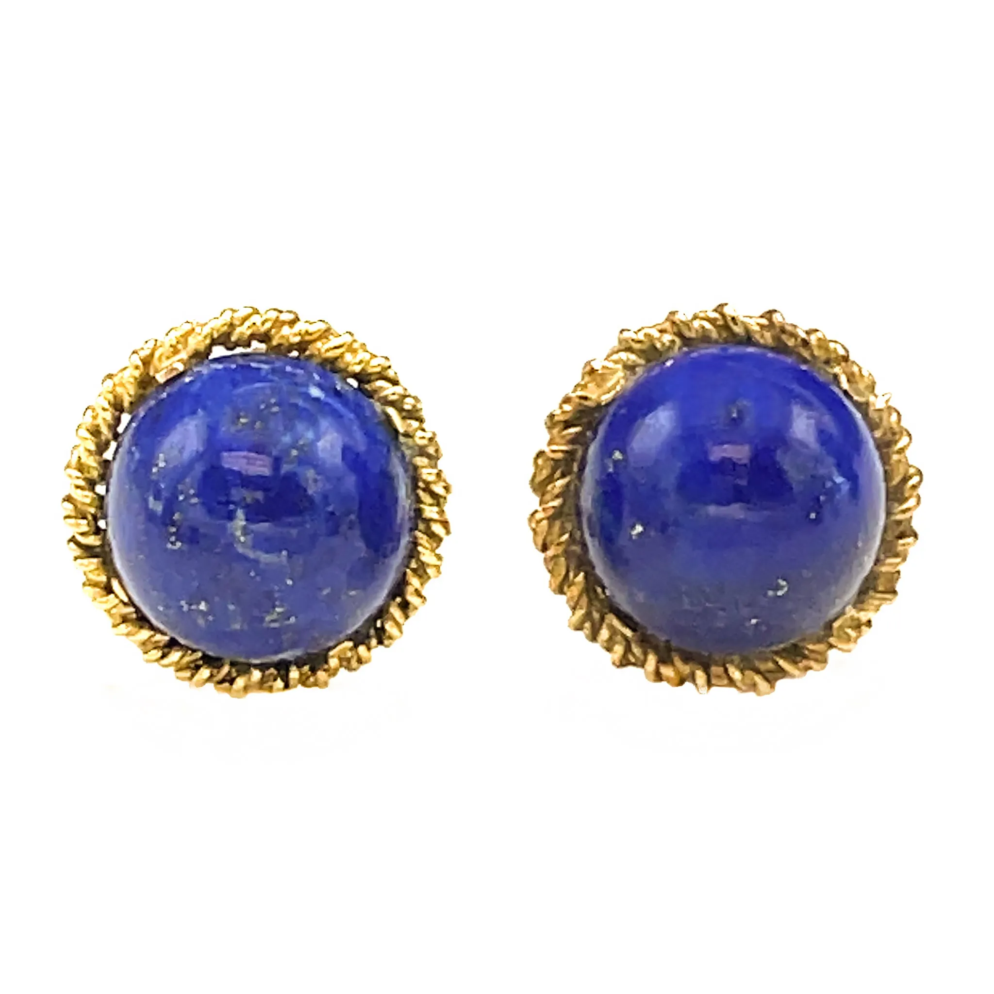 Tiffany & Co. 18kt Yellow Gold Lapis Clip on Earrings