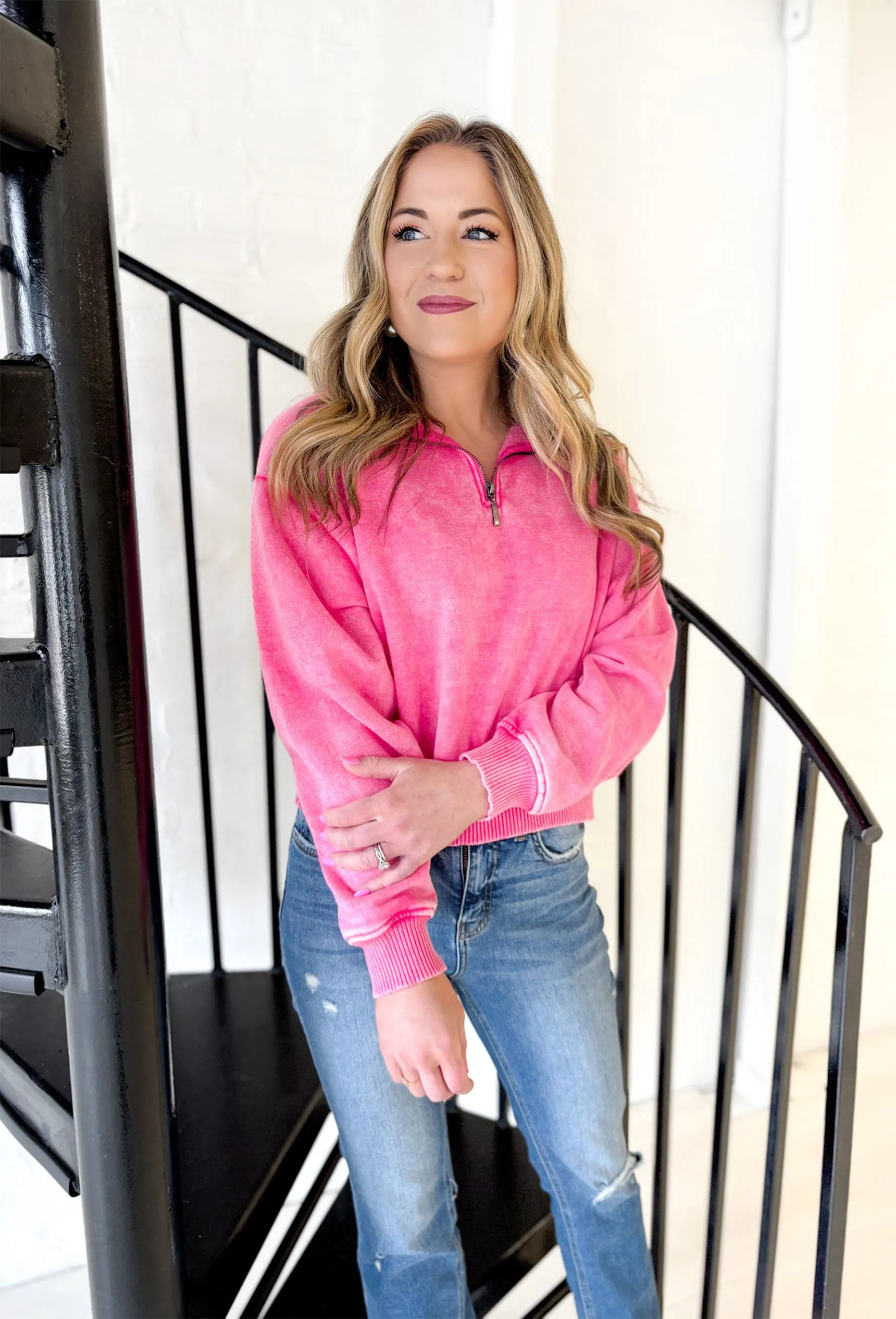 Trust Me Sweatshirt in Fuchsia