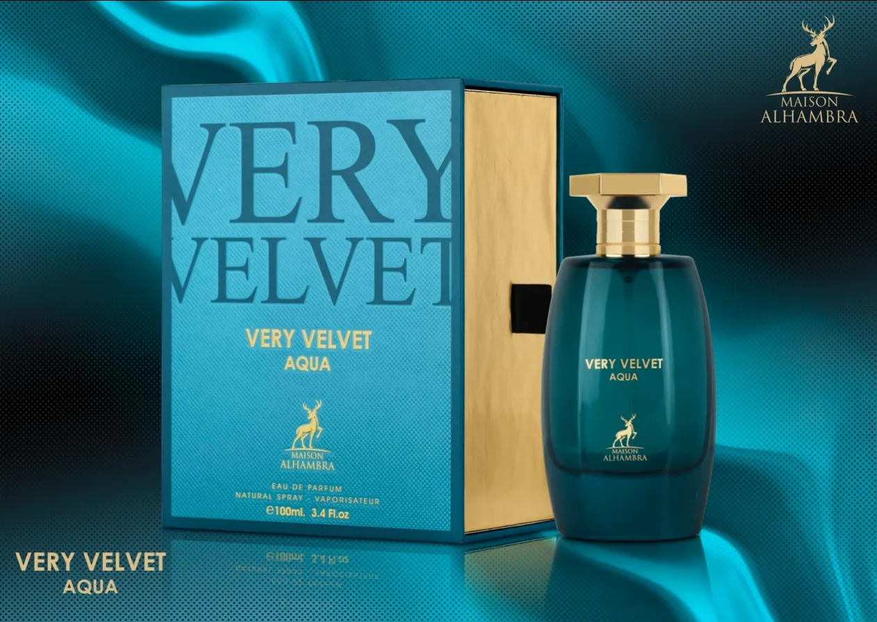 Very Velvet Aqua By Maison Alhambra Eau De Parfum Spray 3.4 fl oz 100 ml