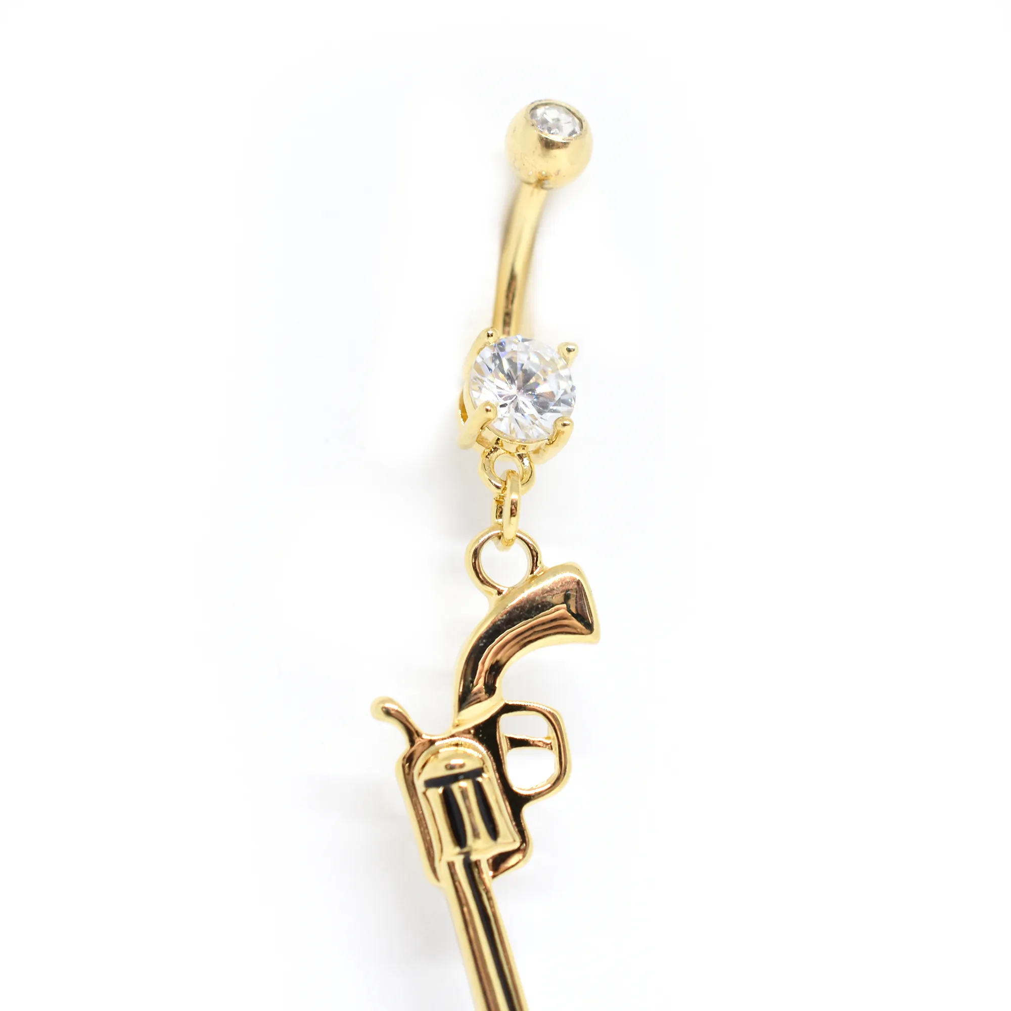 Yellow Gun Belly Ring