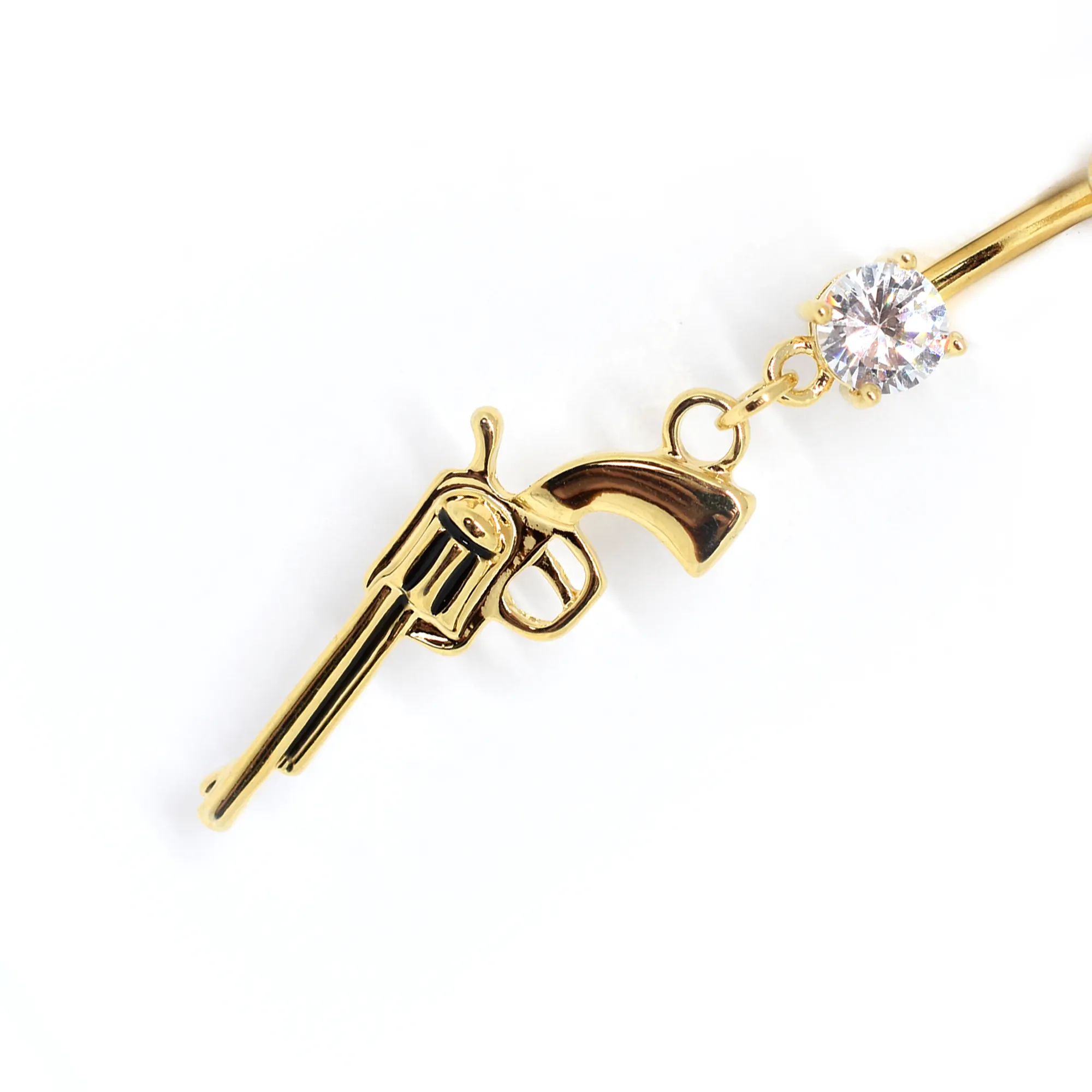 Yellow Gun Belly Ring