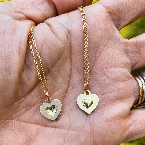 You and Me Heart Pendant Necklace