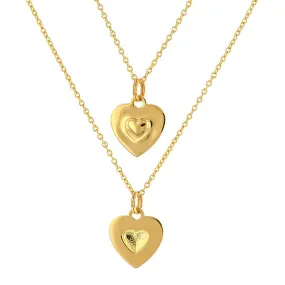 You and Me Heart Pendant Necklace